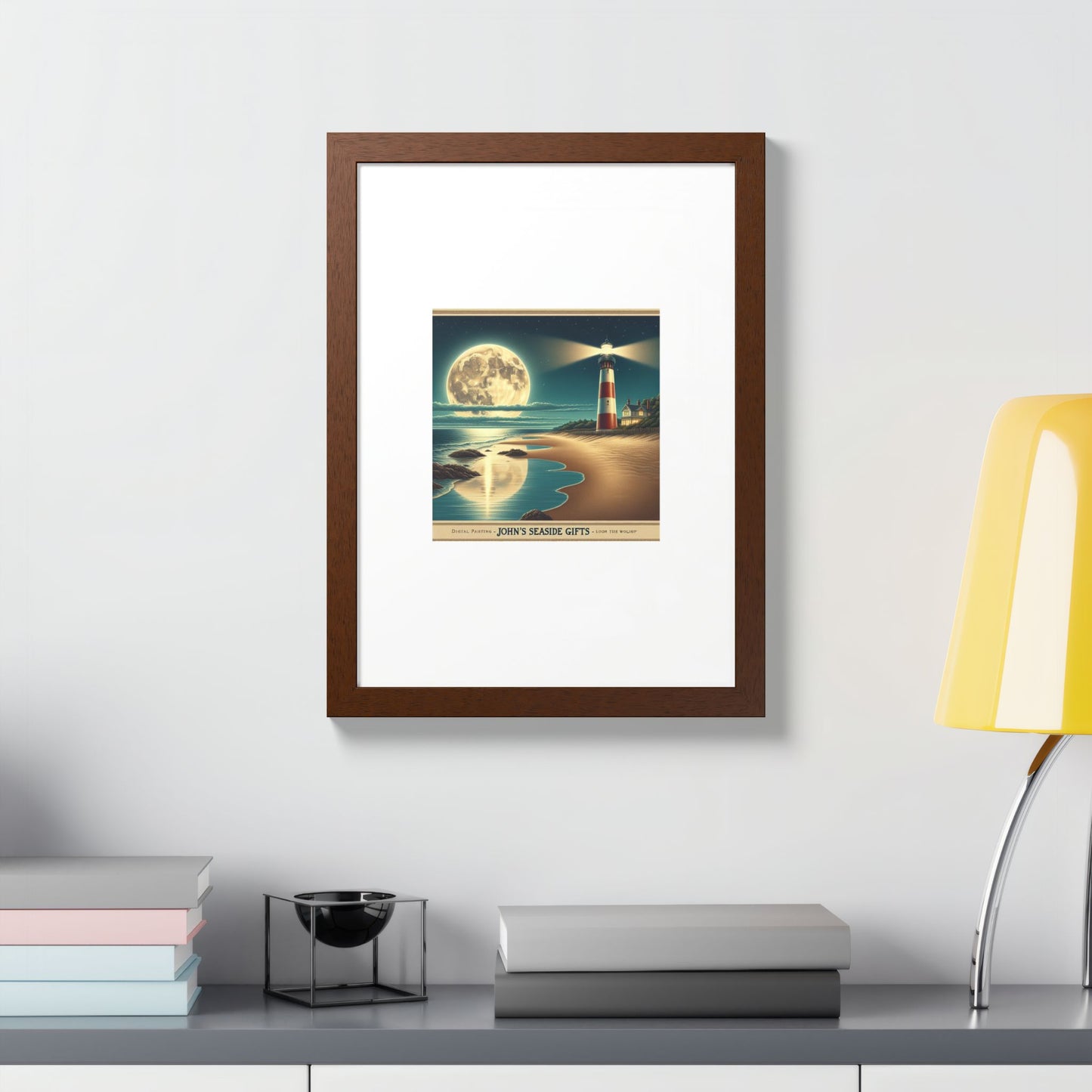 Lighthouse Framed Poster - Multi-Color Coastal Wall Art