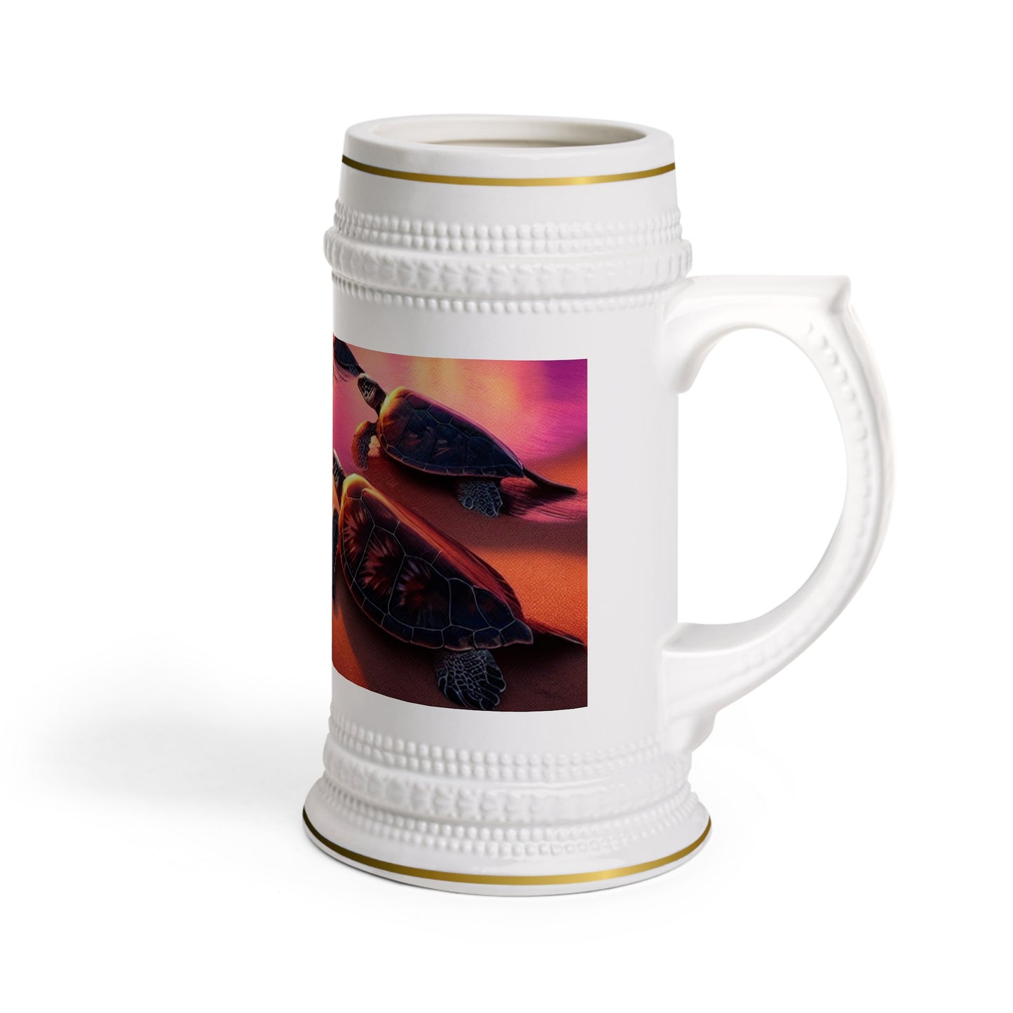 Turtle Sunset Beer Stein Mug - Perfect for Beach Lovers and Gift Givers