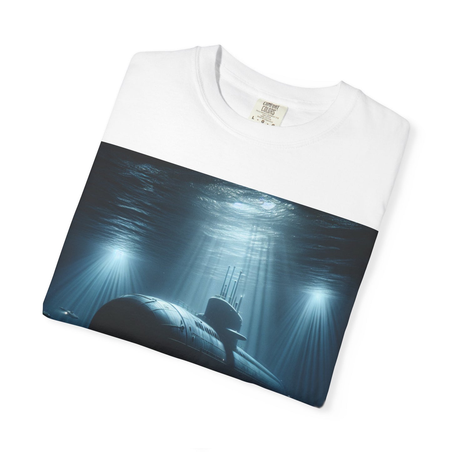 Nautical Adventure Unisex Garment-Dyed T-shirt - Deep Sea Submarine Design