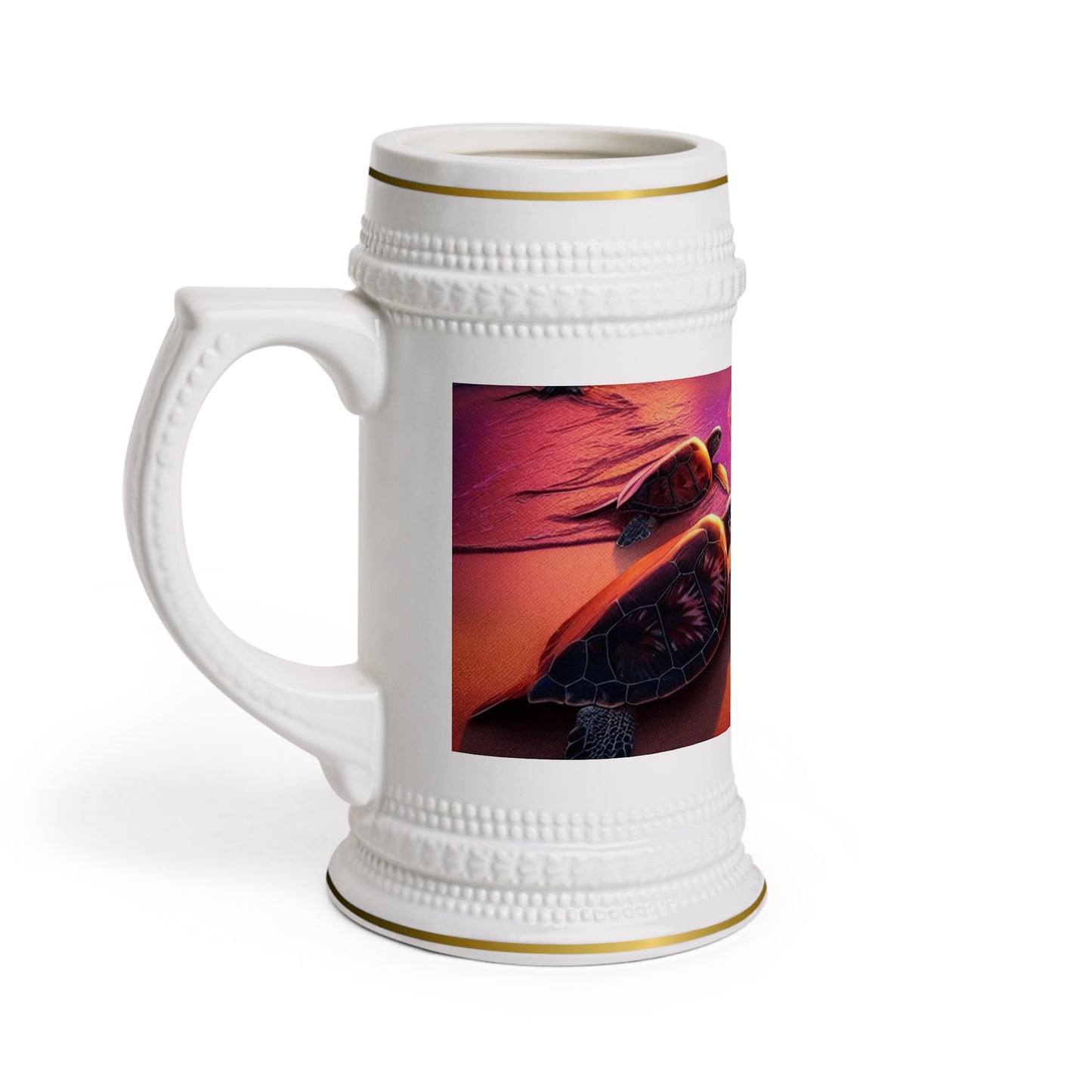 Turtle Sunset Beer Stein Mug - Perfect for Beach Lovers and Gift Givers