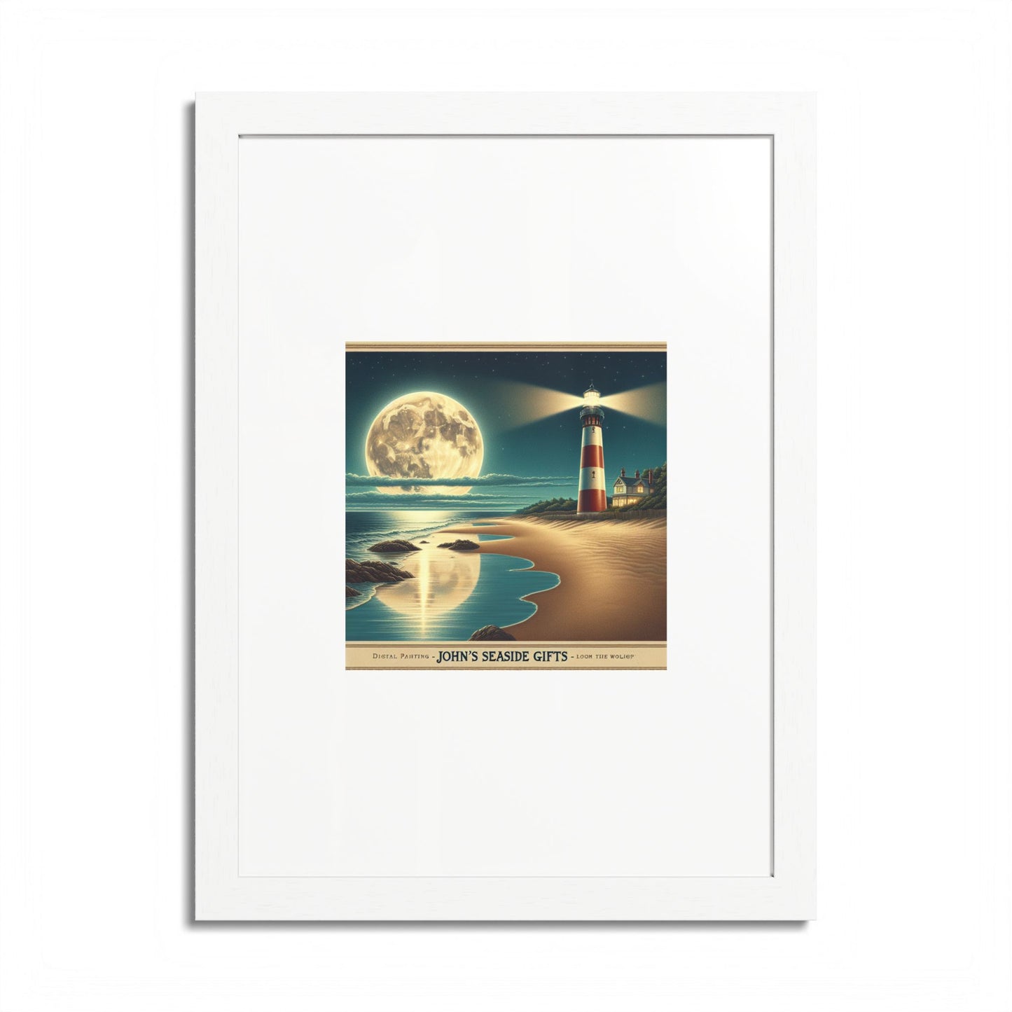 Lighthouse Framed Poster - Multi-Color Coastal Wall Art