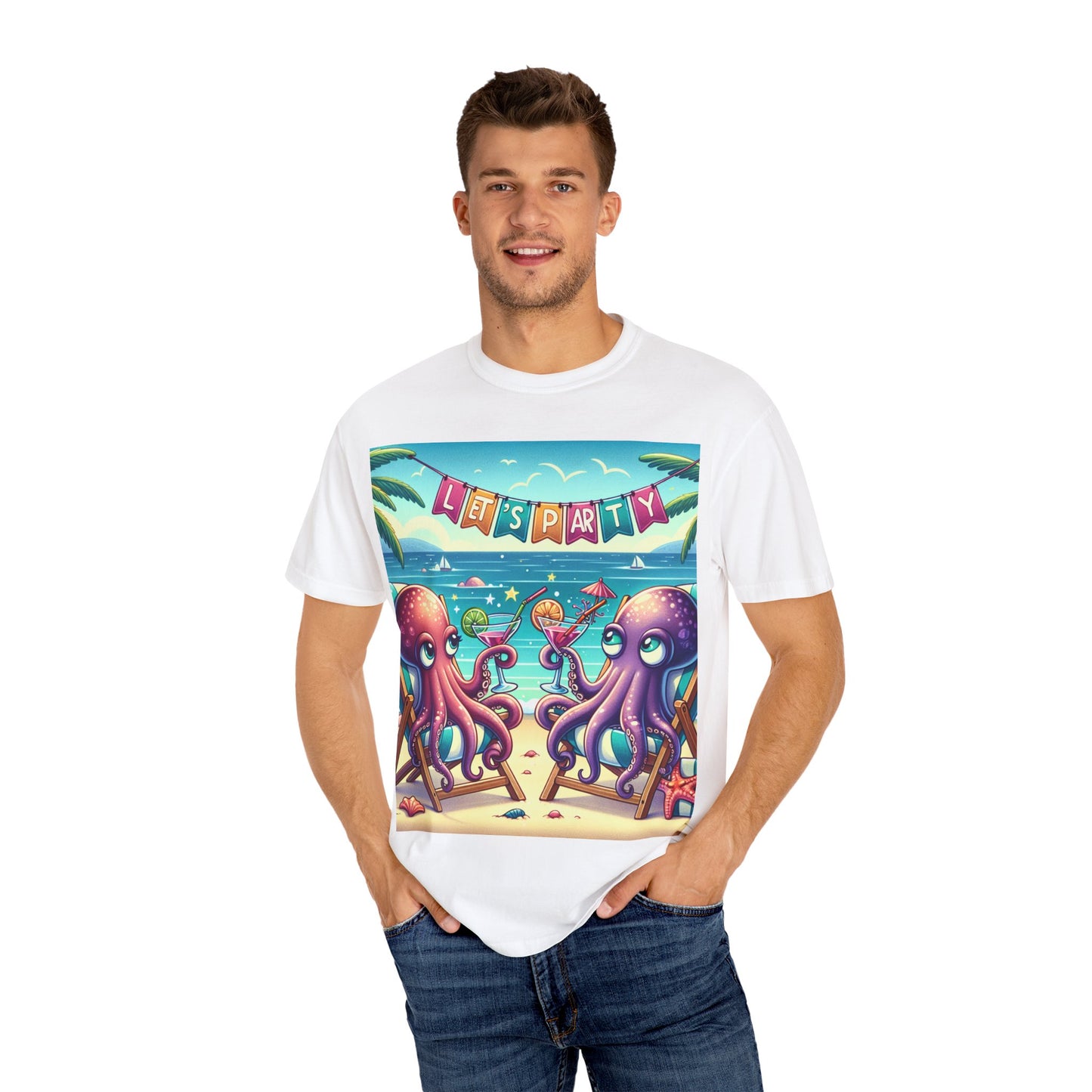 Fun Ocean-Themed Unisex T-Shirt - "Let’s Party!"