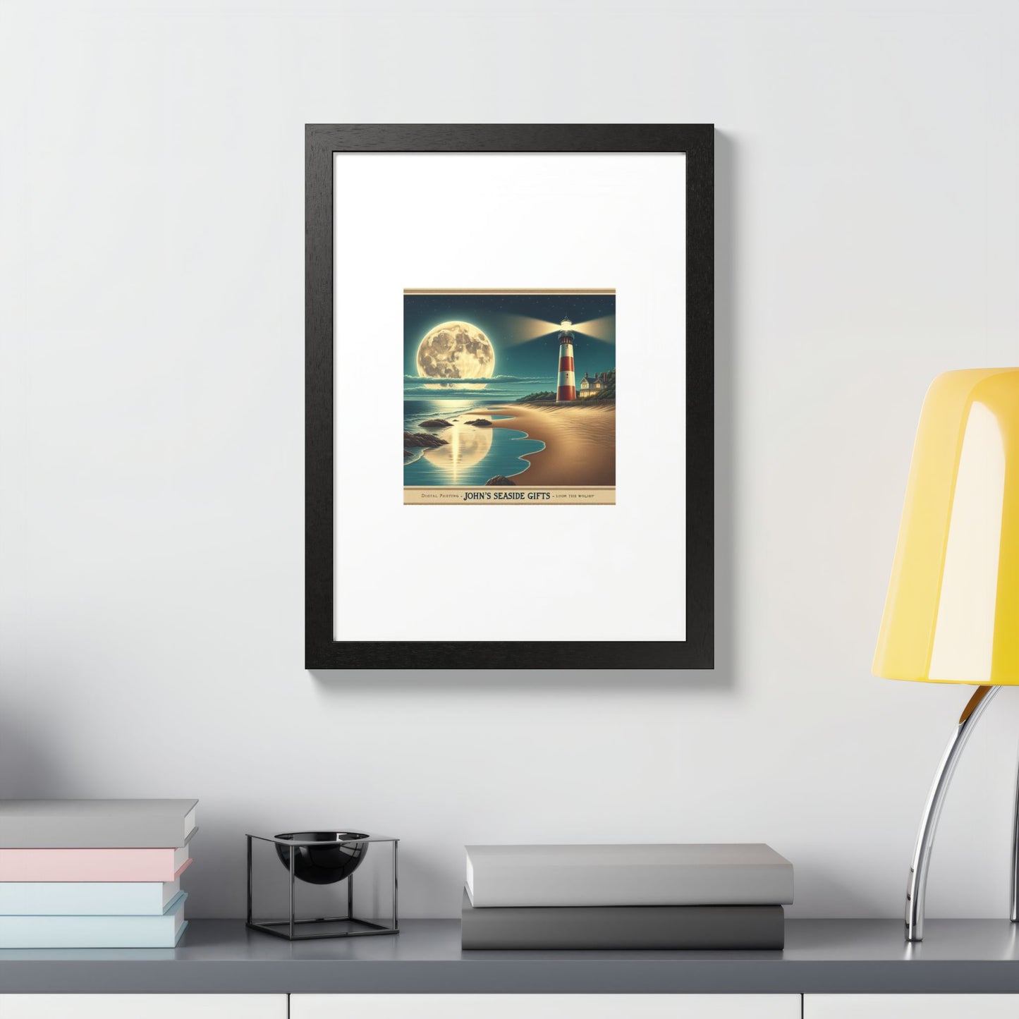 Lighthouse Framed Poster - Multi-Color Coastal Wall Art