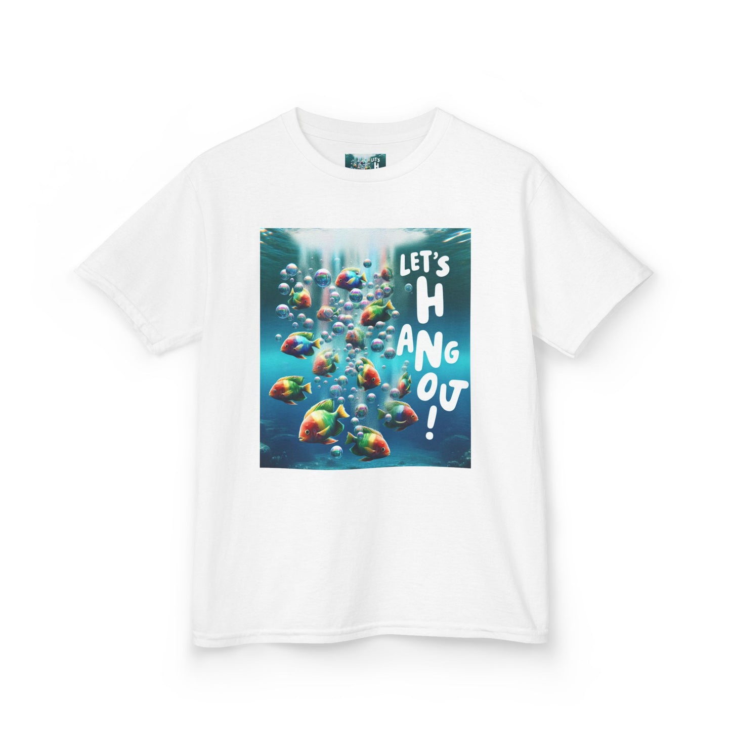 Kids Heavy Cotton™ Tee - Let's Hang Out Fish Design - Fun Summer Shirt for Kids