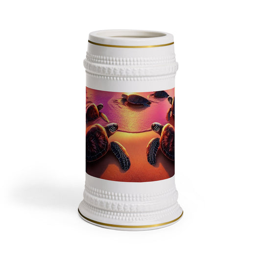 Turtle Sunset Beer Stein Mug - Perfect for Beach Lovers and Gift Givers