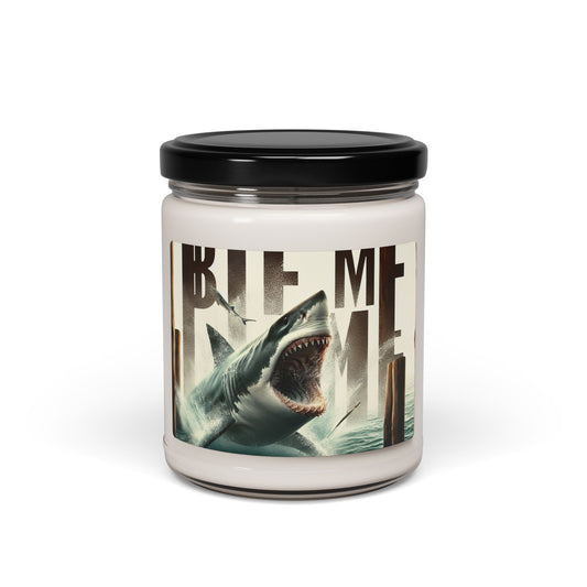 Scented Soy Candle - "Bite Me" Shark Design - 9oz Ocean Vibe