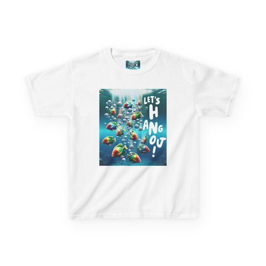 Kids Heavy Cotton™ Tee - Let's Hang Out Fish Design - Fun Summer Shirt for Kids